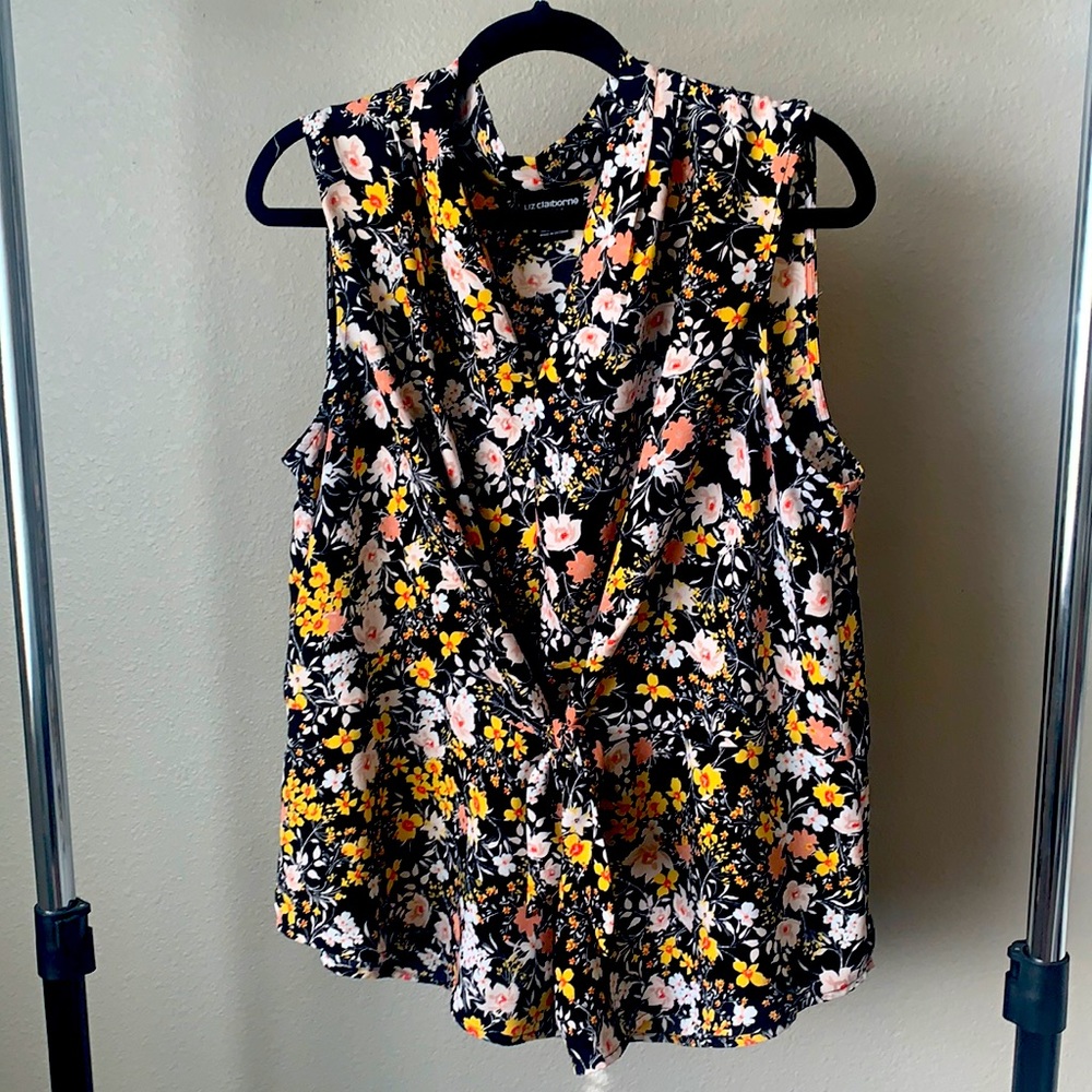 Liz Claiborne XL Sleeveless Blouse Floral print